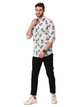 Floral White Half Sleeve Shirt
