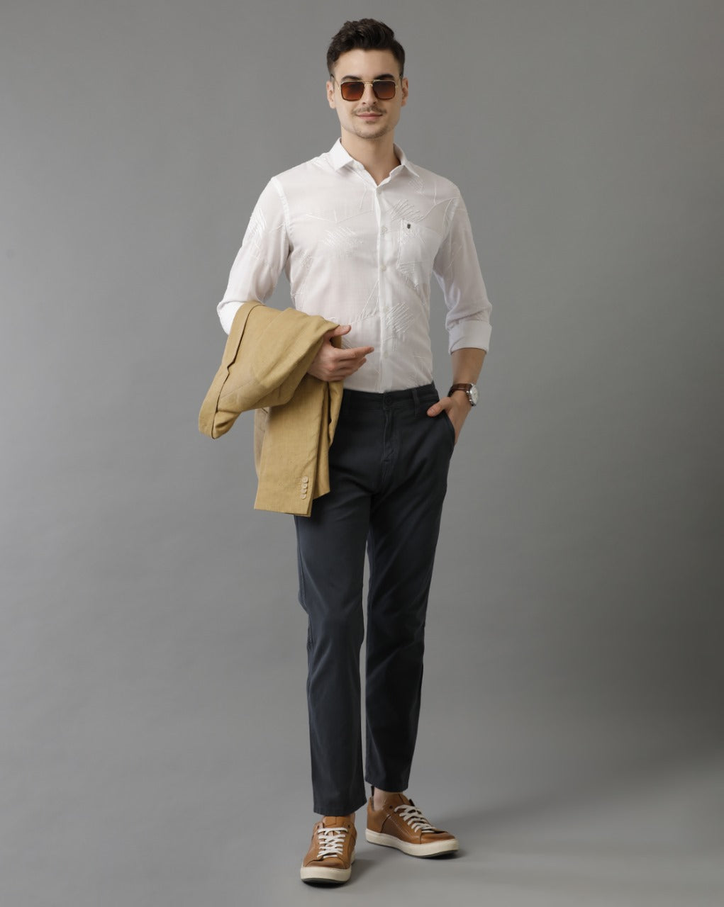 Patterned White Shirt