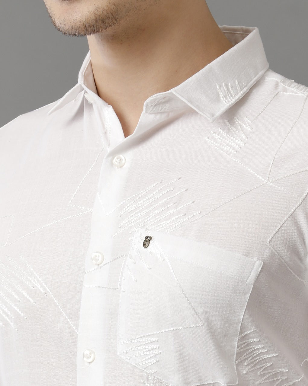 Patterned White Shirt