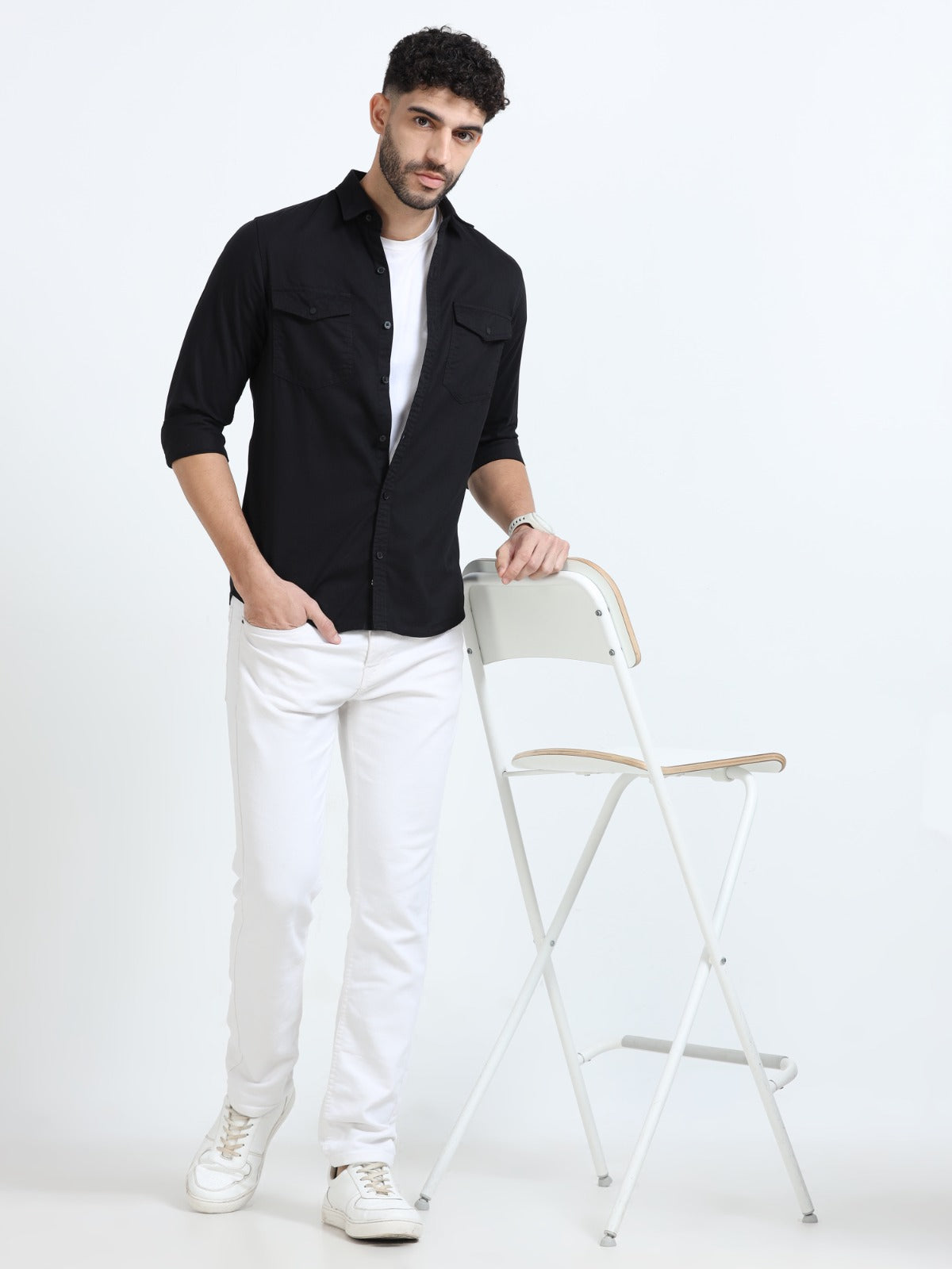 Black Double Pocket Shirt
