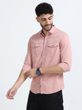 Peach Double Pocket Shirt