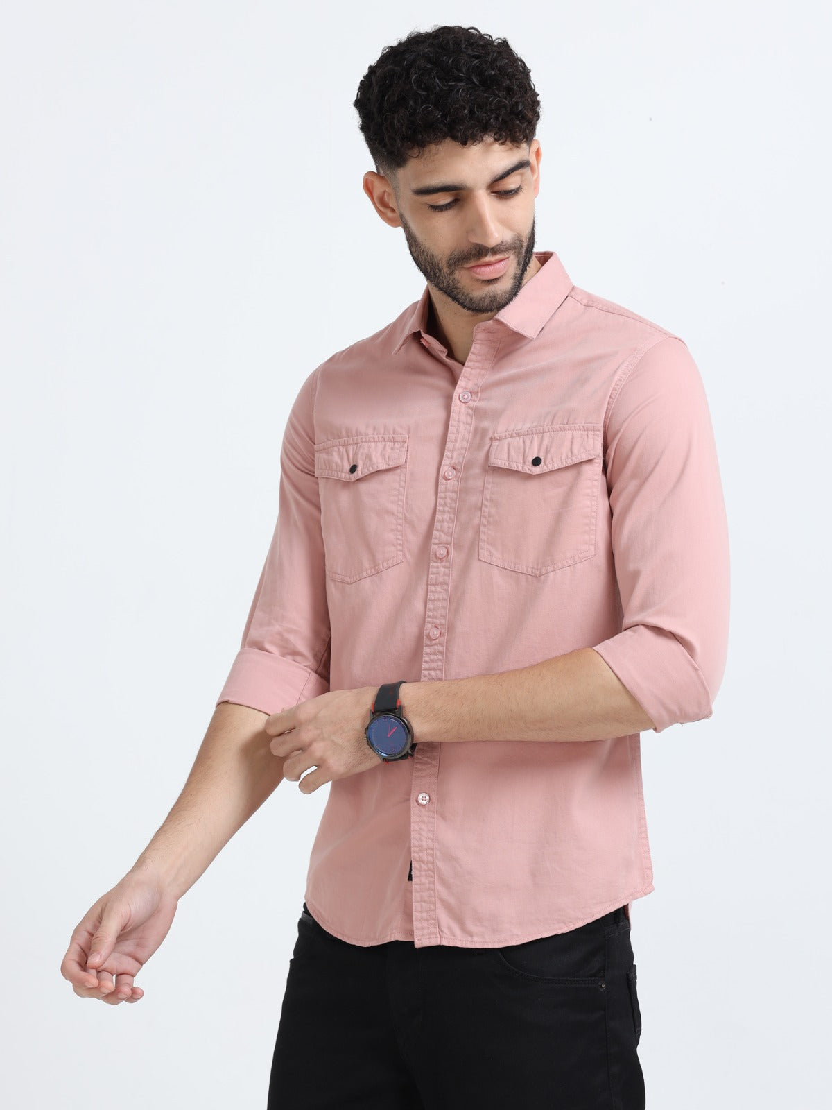 Peach Double Pocket Shirt