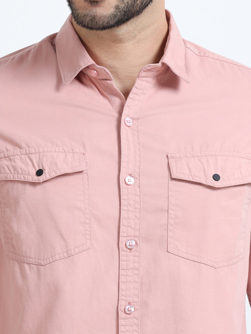 Peach Double Pocket Shirt