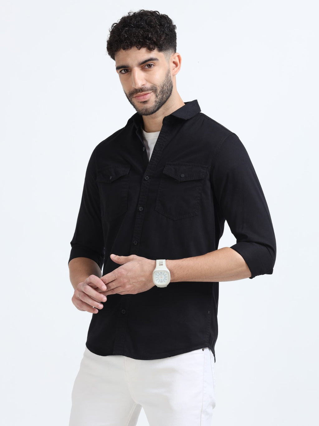 Black Double Pocket Shirt