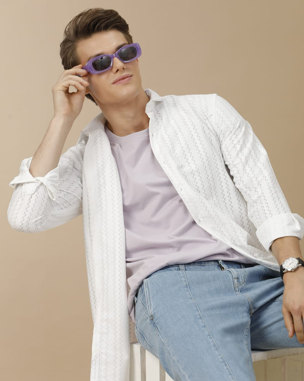 White Patterned Shirt