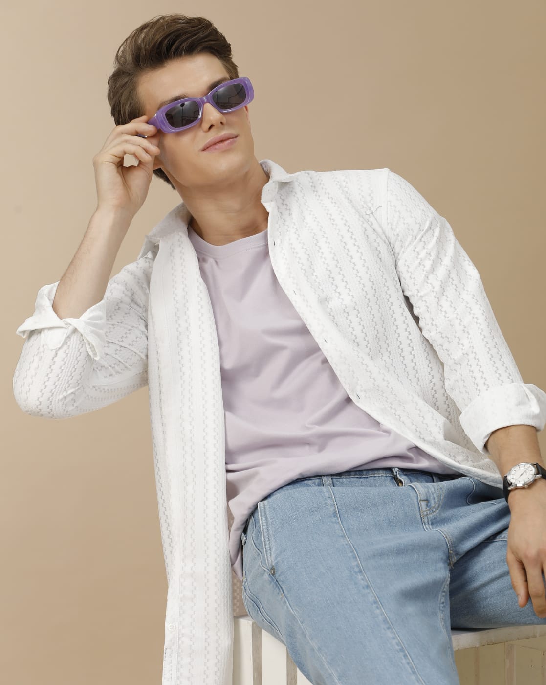 White Patterned Shirt